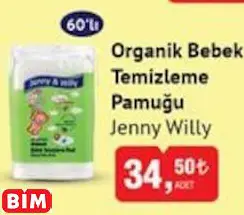 JENNY WİLLY ORGANİK BEBEK TEMİZLEME PAMUĞU